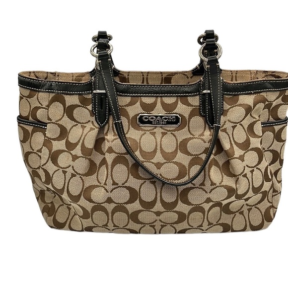 Coach Handbags - COACH Signature Monogram Gallery Shoulder Bag Style East West F16561 Authentic
